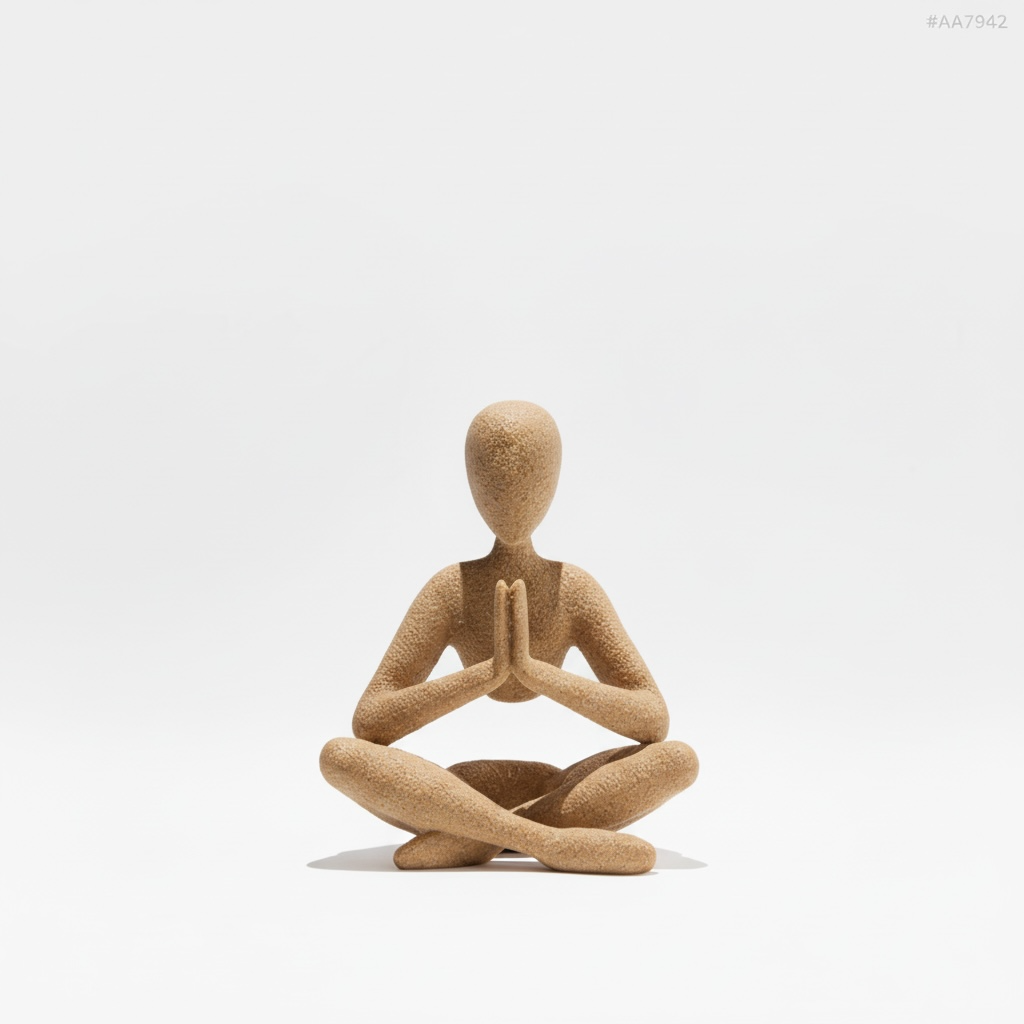 NoBody Contemplative Prayer Sculpture, Minimalist Abstract Art for Meditation, Reflective Home Decor, Mindfulness Art