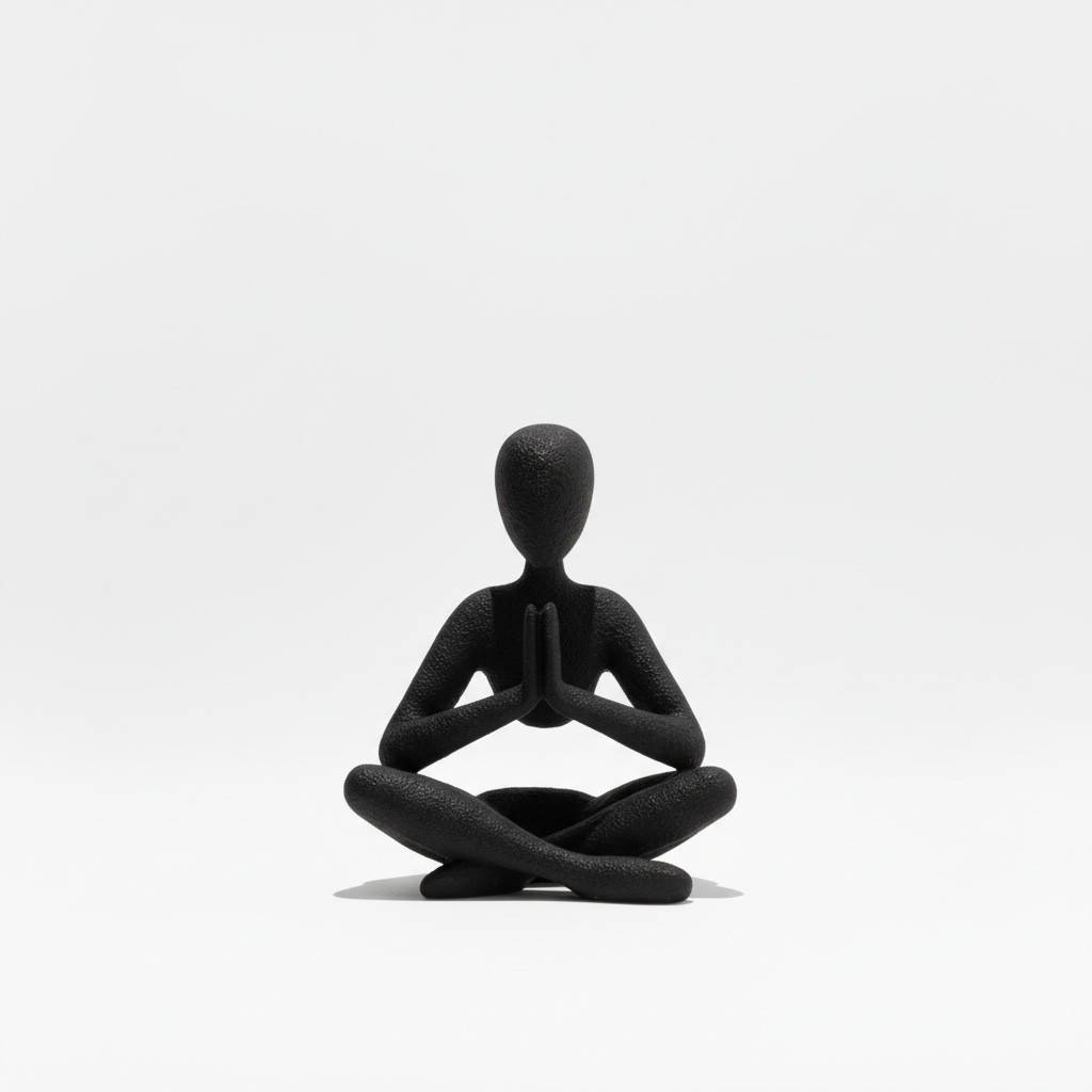 NoBody Contemplative Prayer Sculpture, Minimalist Abstract Art for Meditation, Reflective Home Decor, Mindfulness Art