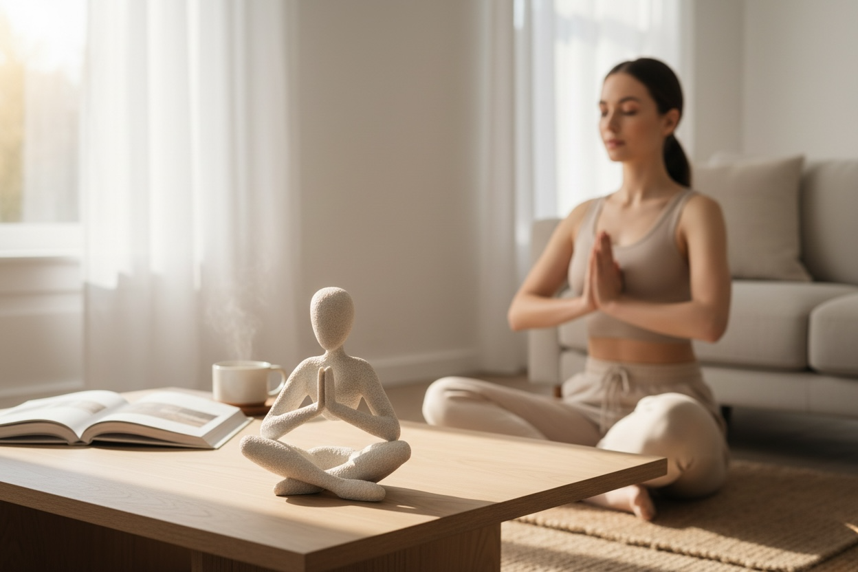 NoBody Contemplative Prayer Sculpture, Minimalist Abstract Art for Meditation, Reflective Home Decor, Mindfulness Art