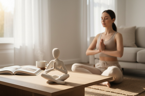 NoBody Contemplative Prayer Sculpture, Minimalist Abstract Art for Meditation, Reflective Home Decor, Mindfulness Art