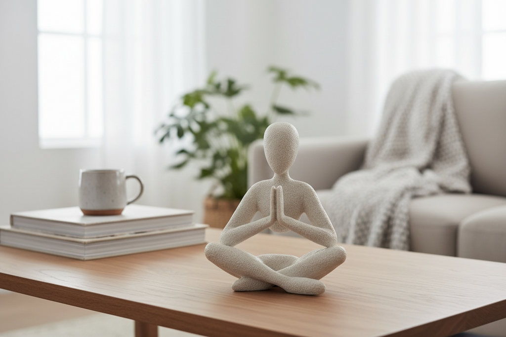 NoBody Contemplative Prayer Sculpture, Minimalist Abstract Art for Meditation, Reflective Home Decor, Mindfulness Art