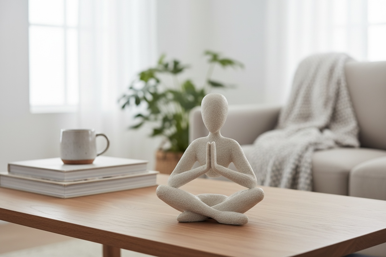 NoBody Contemplative Prayer Sculpture, Minimalist Abstract Art for Meditation, Reflective Home Decor, Mindfulness Art