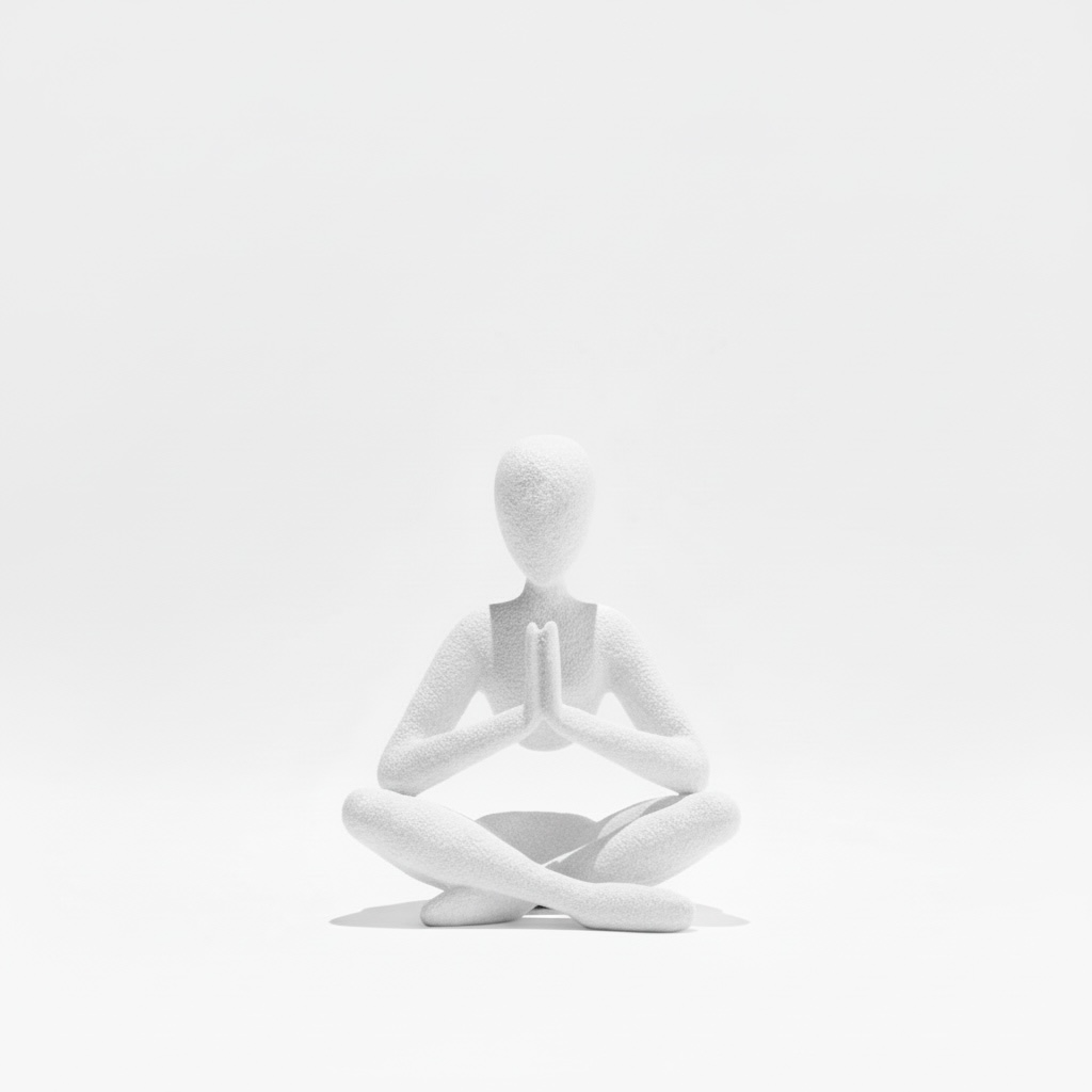 NoBody Contemplative Prayer Sculpture, Minimalist Abstract Art for Meditation, Reflective Home Decor, Mindfulness Art