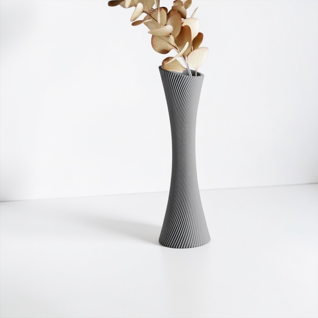 Spiral Single Rose Vase Modern & Minimalist Dried Flowers