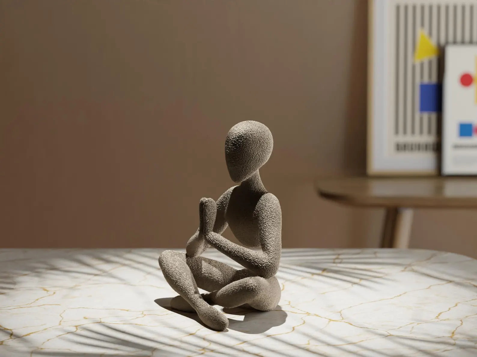 NoBody Contemplative Prayer Sculpture, Minimalist Abstract Art for Meditation, Reflective Home Decor, Mindfulness Art